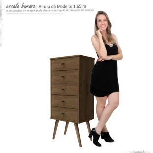 Gaveteiro Cômoda Retrô 4 Gavetas 1717 JB Bechara Canela