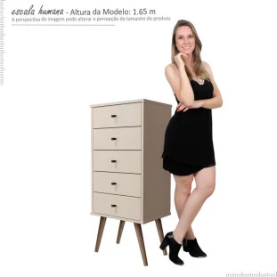 Gaveteiro Cômoda Retrô 4 Gavetas 1717 JB Bechara Pérola