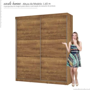 Guarda Roupa 2 Portas Correr Caribe Mirarack Canela