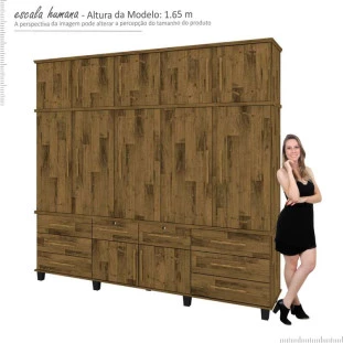 Guarda Roupa 5 Portas Diamante 2.4 Fabrimoveis Madeirado