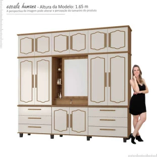 Guarda Roupa 12 Portas Diamante Capelinha Fabrimoveis Freijo/Off White