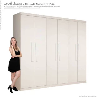 Guarda Roupa Casal 6 Portas Infinity Gelius Branco