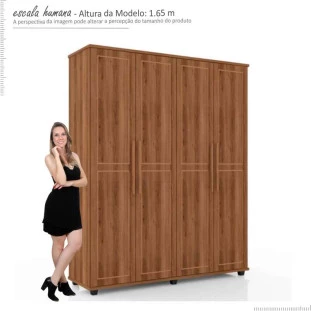 Guarda Roupa 4 Portas 1.8 Versátil Fabrimoveis Freijo