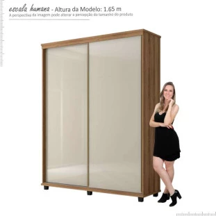 Guarda Roupa 2 Portas Correr 1.8 Versátil Fabrimoveis Freijo/Off White