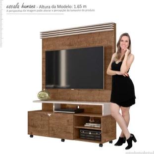 Home Sala Para TV Até 55 Pol Berlim 1.36 Lukaliam Canela/Off White