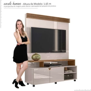 Home Sala Para TV Até 55 Pol Berlim 1.36 Lukaliam Off White/Canela