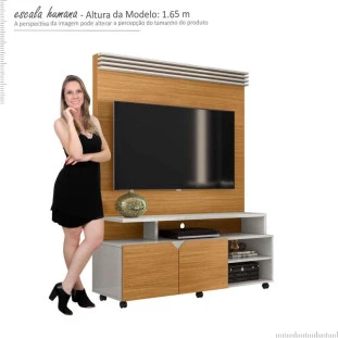 Home Sala Para TV 55 Polegadas Berlim 136cm Lukaliam Tauari/Off White