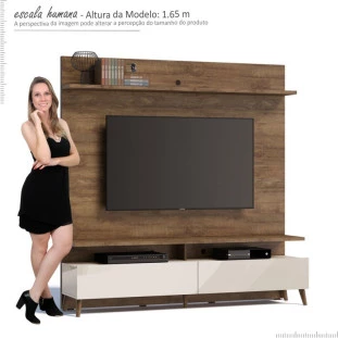 Estante Home Para TV 65 Polegadas Boss 1.8 Imcal Madeira/Off White