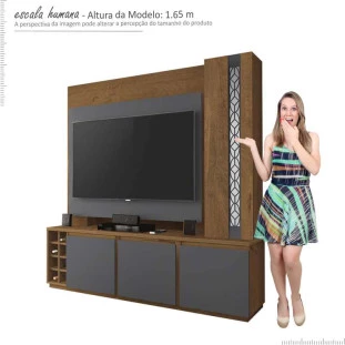 Estante Home Para TV até 55 Capri EDN Naturale/Grafite