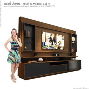 Estante Home Para TV até 58 Coliseu EDN Naturale/Grafite