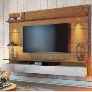 Home Suspenso Sala Para TV 65 Polegadas 182x164 Decore 1.8 Imcal Freijó/Off White