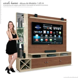 Estante Home Para TV 65 Polegadas Dakar EDN Naturale/Off White
