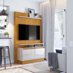 Estante Home Sala Para TV 42 Polegadas Fit 1.2 Imcal Nature/Off White