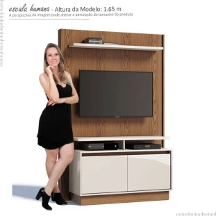 Estante Home Sala Para TV 42 Polegadas Fit 1.2 Imcal Freijó/Off White