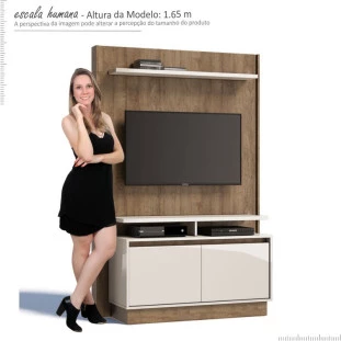 Estante Home Para TV 42 Polegadas Fit 1.2 Imcal Madeira/Off White