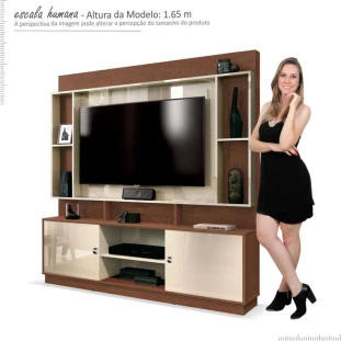 Estante Home Para TV 50 Polegadas Nevada EDN Naturale/Off White