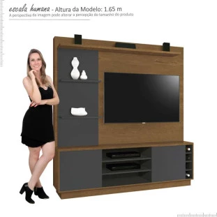 Estante Sala Home Para TV até 55 Ópera EDN Naturale/Grafite