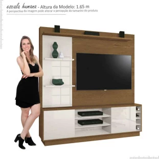 Estante Sala Home Para TV até 55 Ópera EDN Naturale/Off White