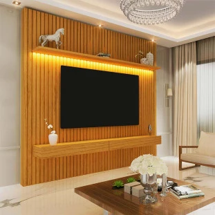 Home Ripado Para TV 75 Polegadas Com LED 184x250 Nobre Gelius Naturale