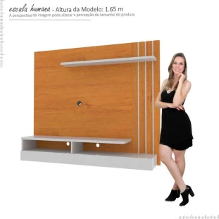 Painel Home Para TV 50 Madrid Mirarack Cedro/Off White