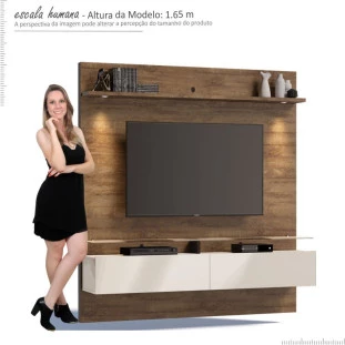 Home Suspenso Para TV 65 Polegadas Vidratto 1.8 Imcal Madeira/Off White