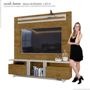 Home Sala Para TV Até 60 Pol Zafira Lukaliam Canela/Off White