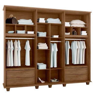 Guarda Roupa Casal 6 Portas 271cm Canada RV Móveis Noce