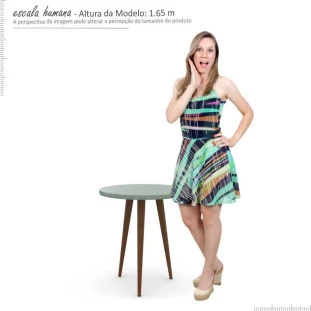 Mesa de Apoio Retrô Pés Palito Legs Patrimar Verde Bellagio