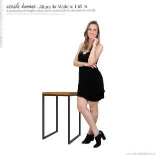 Mesa de Apoio Para Sala 40x40 Iron EAX Móveis Cedro 
