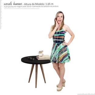 Mesa Lateral Pés Palito 8015 JB Bechara Preto