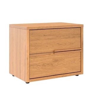 Mesa de Cabeceira 2 Gavetas Puxadores 100% MDF Concept Robel Freijo Frisado