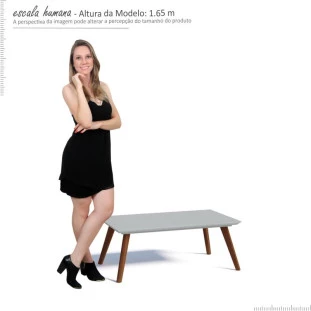 Mesa de Centro Sala Estar Retangular 91x52 Classic Imcal Branco