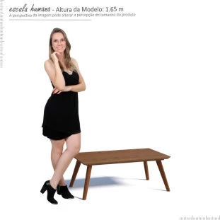 Mesa de Centro Sala Estar Retangular 91x52 Classic Imcal Freijó