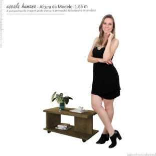 Mesa de Centro com Rodízios Criativa EDN Nogal