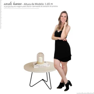 Mesa de Centro 60x60 Redonda 8006 JB Bechara Pérola/Bronze