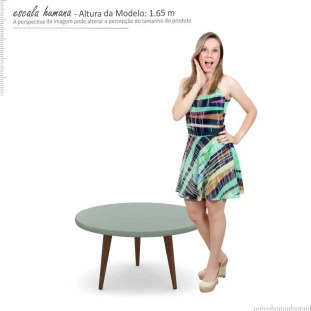 Mesa de Centro Retrô Pés Palito Legs Patrimar Verde Bellagio