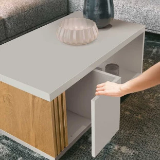 Mesa de Centro com Mesa Pra Notebook Prática EDN Fendi/Freijo