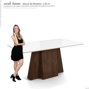 Mesa Para Sala de Jantar 170 x 90 Amalfi Lukaliam Noce