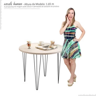Sala de Jantar Redonda 8080 Com 4 Banquetas 8081 JB Bechara Pérola