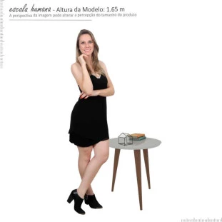 Mesa Lateral Retrô Iris Mirarack Off White