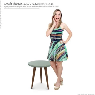 Mesa Lateral Retrô Pés Palito Legs Patrimar Verde Bellagio