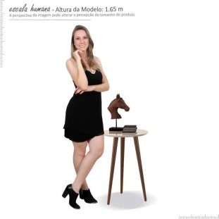 Mesa Lateral Alta Retrô Lunis EDN Off White