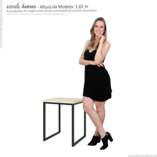 Mesa Lateral Para Sala 40x40 Iron EAX Móveis Off White
