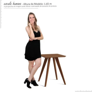 Mesa Lateral Quadrada Sala de Estar 52x52x66 Classic Imcal Freijó