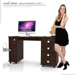 Escrivaninha Mesa Office Smart Lukaliam Noce