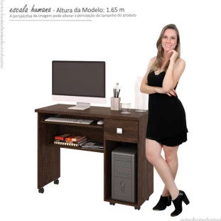 Mesa Para Computador Office Vicenza Lukaliam Noce