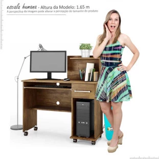 Mesa Para Computador Pequena Office Studio Lukaliam Canela