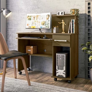 Mesa Para Computador Pequena Office Studio Lukaliam Imbuia