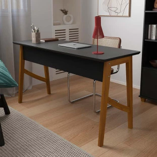 Escrivaninha com Gaveta Home Office 125cm Taurus Patrimar Preto