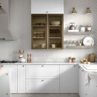 Módulo Armário Aéreo 68x80x56cm 2 Portas Vidro Reflecta Cozinha Modulada Robel Branco